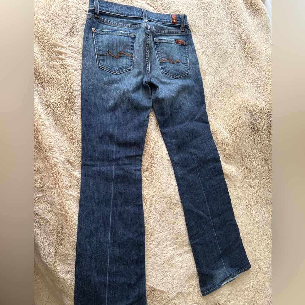 7 For All Mankind Dark Blue Flare Jeans - Picture 2 of 8